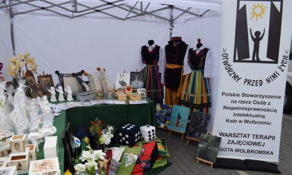 Na zdjęciu wystawa rękodzieła WTZ w Lgocie Wolbromskiej podczas Targów Wielkowiejskich